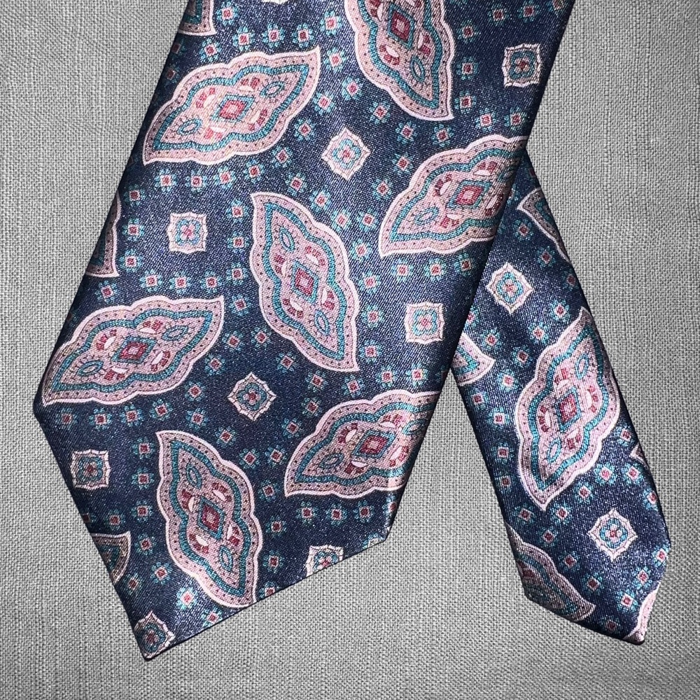The Men's Store Navy Blue Mandala Tie